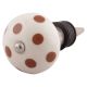 Brown Dotted Ceramic Floral Wine Stopper